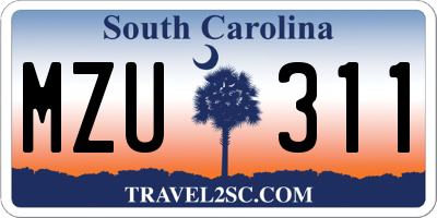 SC license plate MZU311