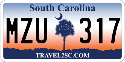 SC license plate MZU317
