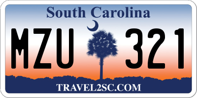 SC license plate MZU321