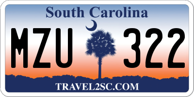 SC license plate MZU322