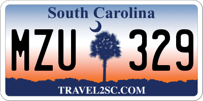 SC license plate MZU329