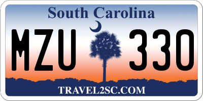 SC license plate MZU330