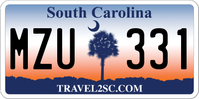 SC license plate MZU331