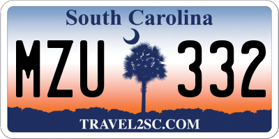 SC license plate MZU332