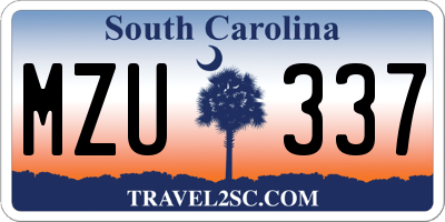 SC license plate MZU337