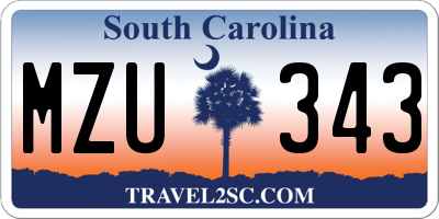 SC license plate MZU343