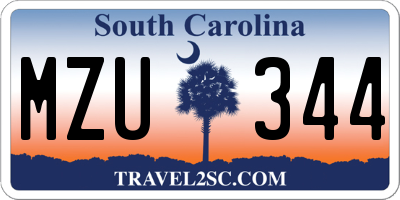 SC license plate MZU344