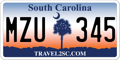 SC license plate MZU345