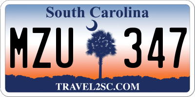 SC license plate MZU347