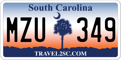 SC license plate MZU349