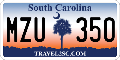 SC license plate MZU350