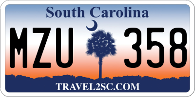 SC license plate MZU358