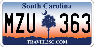 SC license plate MZU363