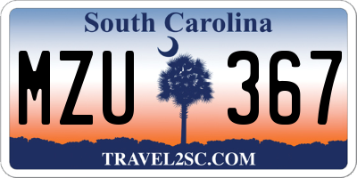 SC license plate MZU367