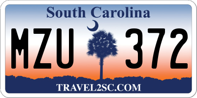SC license plate MZU372