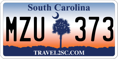 SC license plate MZU373