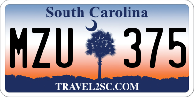 SC license plate MZU375
