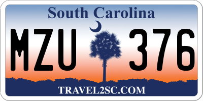SC license plate MZU376