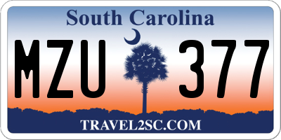 SC license plate MZU377