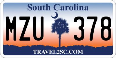 SC license plate MZU378