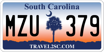 SC license plate MZU379