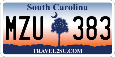SC license plate MZU383