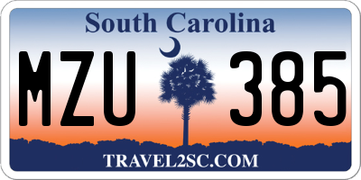 SC license plate MZU385