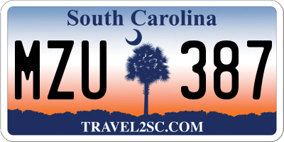 SC license plate MZU387