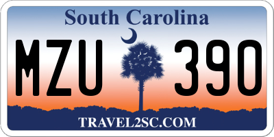 SC license plate MZU390