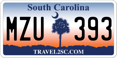 SC license plate MZU393