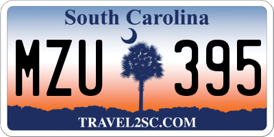 SC license plate MZU395