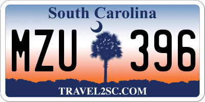 SC license plate MZU396