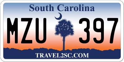 SC license plate MZU397