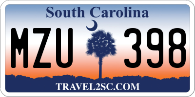 SC license plate MZU398