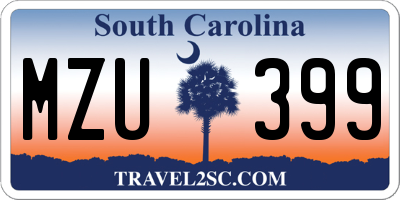 SC license plate MZU399