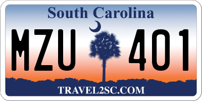 SC license plate MZU401