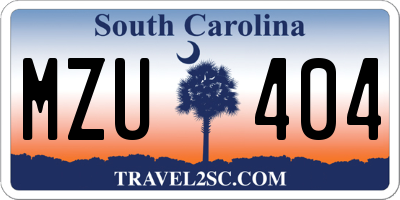 SC license plate MZU404