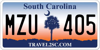 SC license plate MZU405