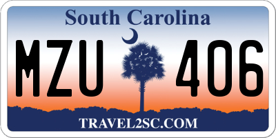SC license plate MZU406