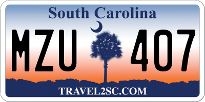 SC license plate MZU407