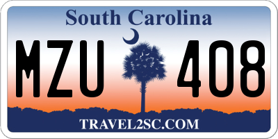 SC license plate MZU408
