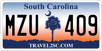 SC license plate MZU409