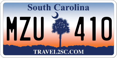 SC license plate MZU410