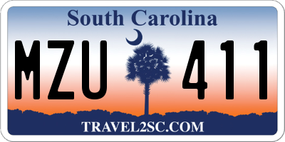 SC license plate MZU411