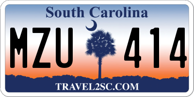 SC license plate MZU414