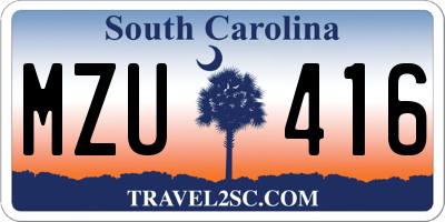SC license plate MZU416
