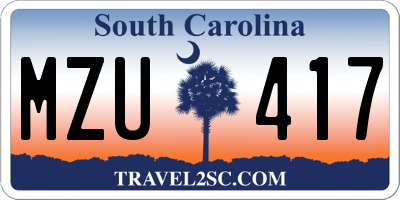 SC license plate MZU417