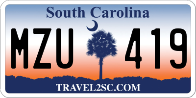 SC license plate MZU419