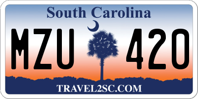 SC license plate MZU420