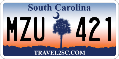 SC license plate MZU421